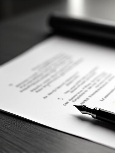 法務書類とペンの落ち着いたショット